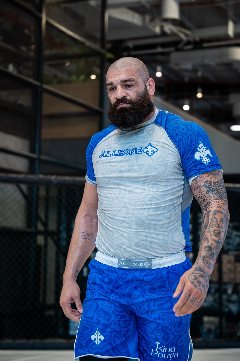 MMA fighter walking the cage before the fight